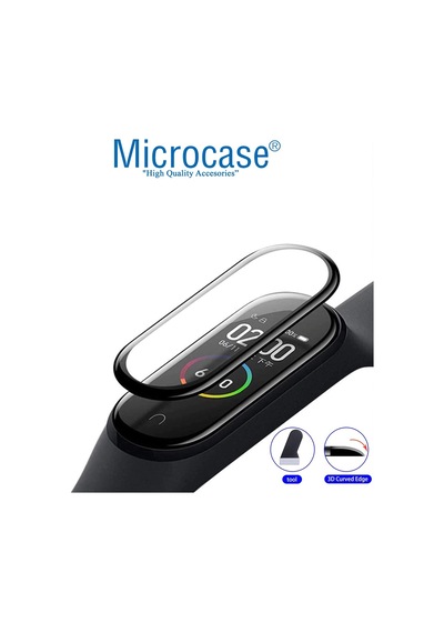 Microcase Xiaomi Mi Band 5 Tam Kaplayan Kavisli 3D Ekran Koruyucu