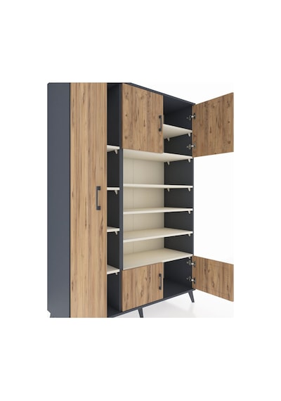 Hyperion Dolap 10 Raflı 5 Kapaklı 132x44x195 Antrasit-çam/aytaşı Antrasit