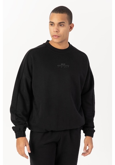 Maraton Sportswear Oversize Erkek Bisiklet Yaka Uzun Kol Basic Siyah Sweatshirt 21822-siyah Siyah