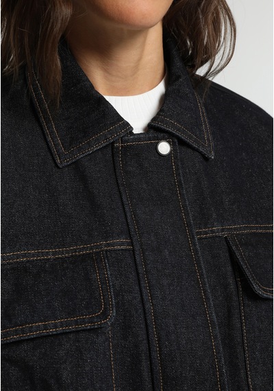 Colin's Colins Oversize Fit Fermuarlı Astarlı Kadın Dark İndigo Denim Ceket Cl1082793 Q1.v1 Dn45173