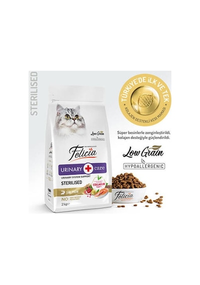 Hypoallergenic Urinary Somonlu Düşük Tahıllı Kısırlaştırılmış Kedi Maması 2 Kg