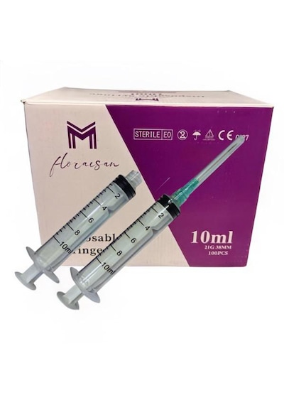 Enjektör 10 Ml Kilitli 21g 38mm İğne 100 Adet / Kutu