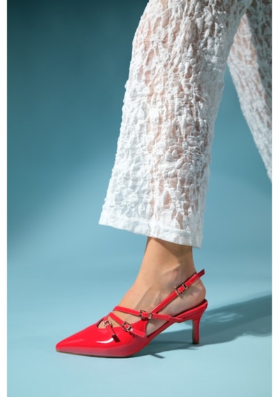 Luvishoes Magra Kırmızı Rugan Sivri Burun Arkası Açık İnce Topuklu Kadın Ayakkabı Kırmızı Rugan Luvishoes Magra Kırmızı Rugan Sivri Burun Arkası Açık İnce Topuklu Kadın Ayakkabı Kırmızı Rugan