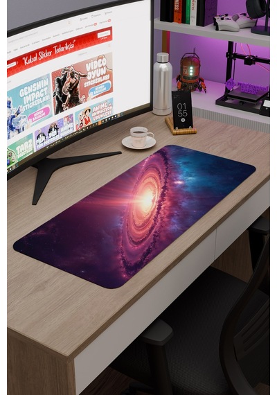 Galaksi Kaymaz Dikişli Kauçuk Oyuncu Mousepad V3 - 70x30 Xl Gaming Mouse Pad Fare Altlığı
