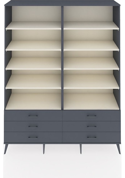 Hyperion Gardrop 10 Raflı 6 Çekmeceli 176x44x221 Antrasit-aytaşı/antrasit Beyaz Hyperion Gardrop 10 Raflı 6 Çekmeceli 176x44x221 Antrasit-aytaşı/antrasit Beyaz