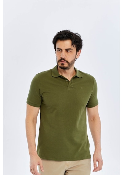 Süvari Slim Haki Erkek Polo Yaka T-shirt Ts1014000474