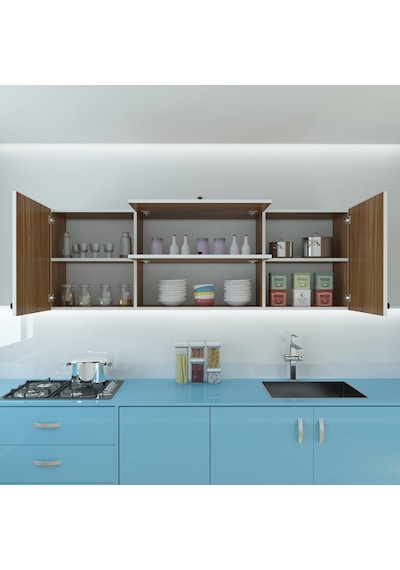 Kenzlife hazır mutfak lucida cvz 060*150*22 mutfak banyo dolabı kapaklı raflı