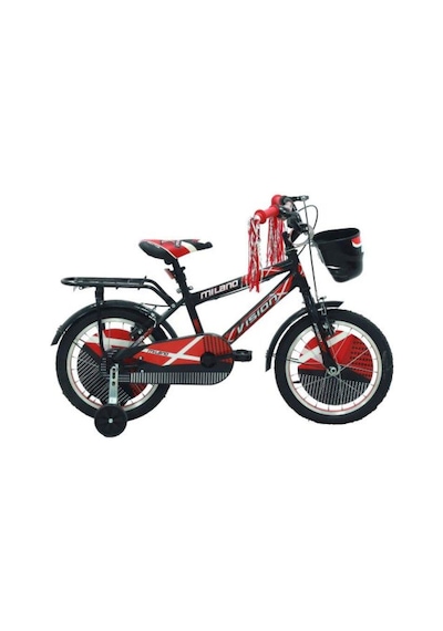 Belderia Vision Milano 16" Jant Vitessiz V-Fren Siyah-Kırmızı Çoc