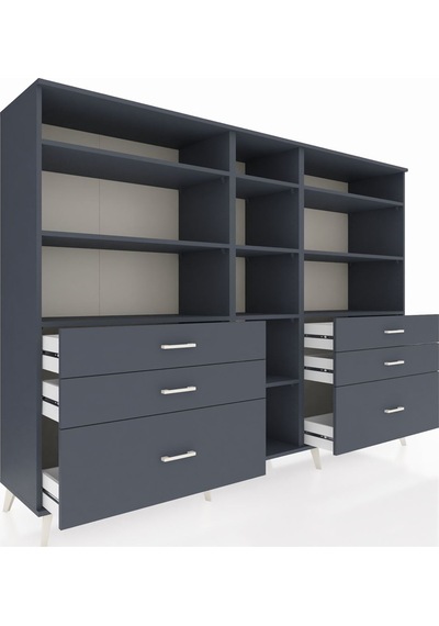 Hyperion Dolap 10 Raflı 6 Çekmeceli 220x44x163 Antrasit-antrasit Antrasit-antrasit Hyperion Dolap 10 Raflı 6 Çekmeceli 220x44x163 Antrasit-antrasit Antrasit-antrasit