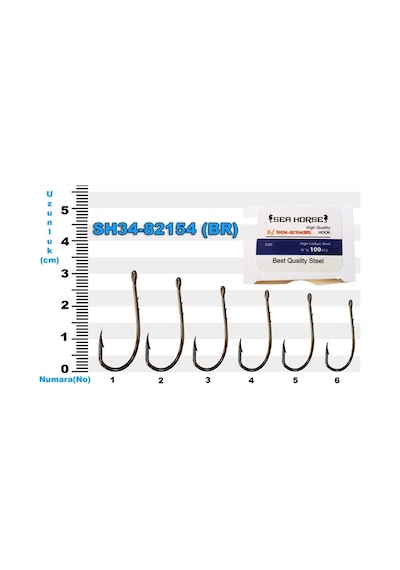 Sh34-82154 Sea Horse No: 5/0 Bronz İğne 100'lü