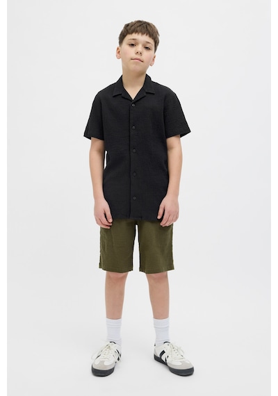 Jack & Jones Jorluke Crınkle Ss Jnr Siyah Erkek Çocuk Gömlek 000000000102257533 Siyah