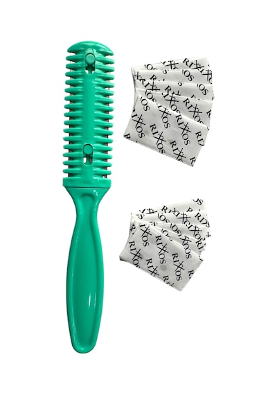 Croc Su01 Yeşil Saç Kesim Usturası -jiletli Tarak + Jilet 10'lu