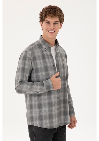 U.s. Polo Assn. Erkek Gri Gömlek Desenli 50291383-vr024 Gri