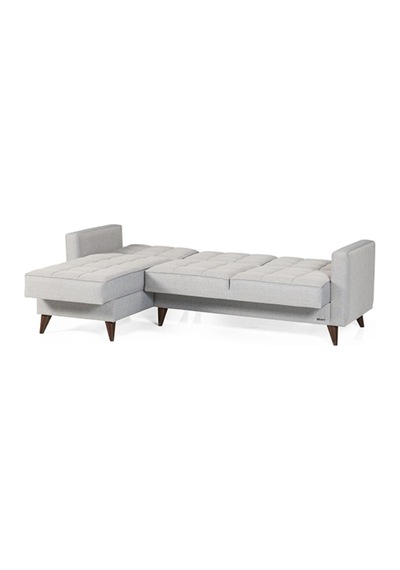 Vipa Orlando Mini Puflu Köşe Koltuk Takımı, R+2+p Oturma Odası Ve Salon İçin, Gri