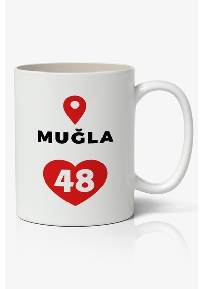 Muğla Baskılı Kupa Bardak Baskılı Kahve Kupa Bardak Beyaz