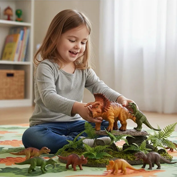 Gerçekçi Triceratops Dinozor Figürü - Eğitici Oyuncak Hayvan Modeli 20 Cm Hayvanlar