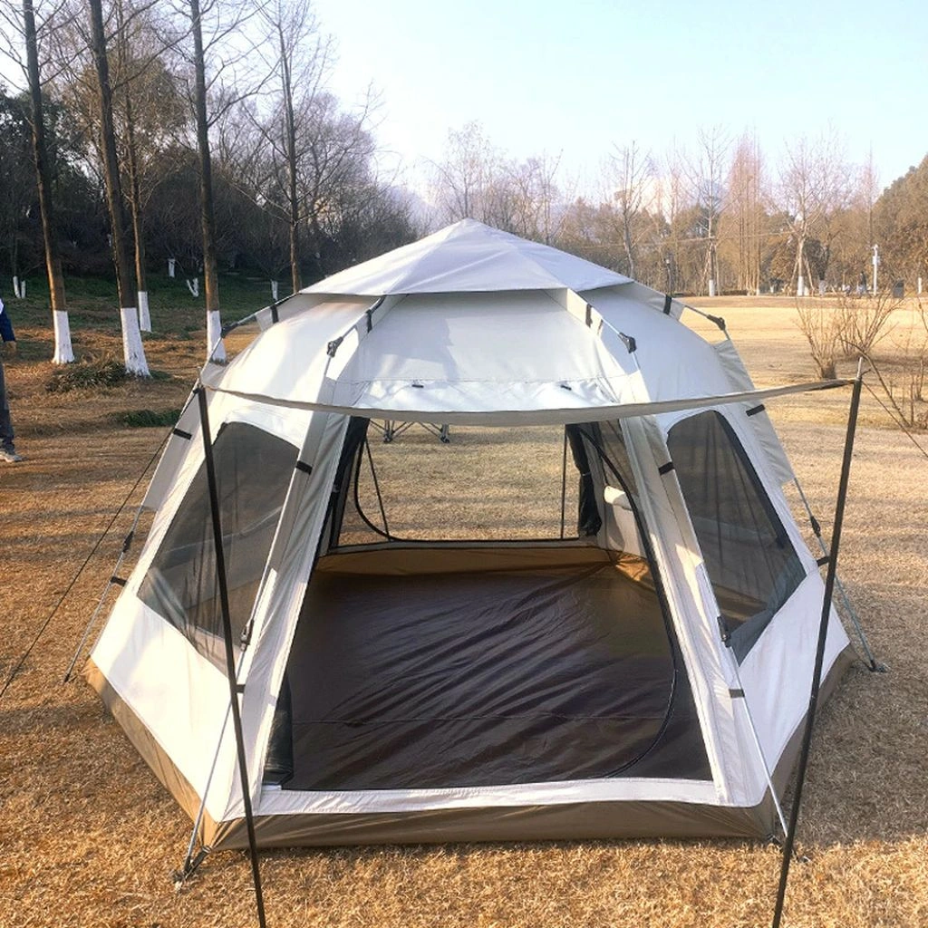 Tam Altıgen 8 - 10 Kişilik 280 X 280 X 160 Cm 210d Oxford Kumaş Çadır Açık Bej