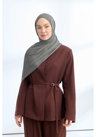 Armanda Organic Touch Ketens Viskoz Şal- 3601 Koyu Gri
