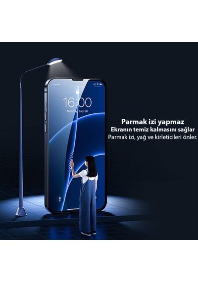 Baseus Apple Uyumlu   iPhone 13 Mini 0.23Mm Full Kavisli Ekran Koruyucu Cam Siyah