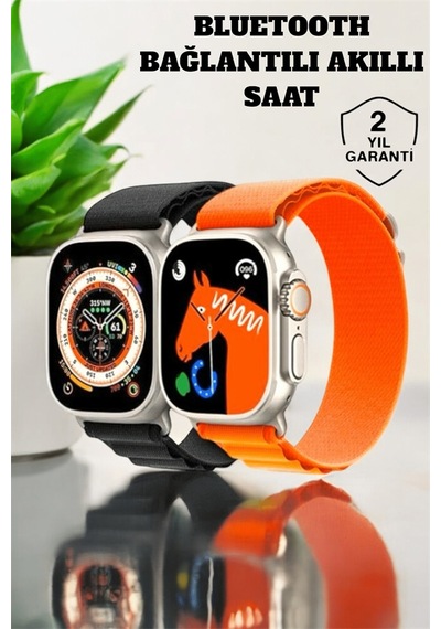 Bluetooth Bağlantılı 49mm Dokunmatik Akıllı Saat Sağlık Ve Spor Takip Özellikli
