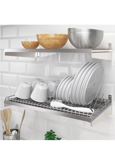 Metal Bulaşıklık Kungsfors Bulaşıklık 60 Cm Galvanizli Paslanmaz Çelik Profesyonel Gri