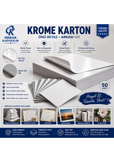 Krome Karton 25x35 Ebatında 325 Gram 10 Adet 0,284375 Kg