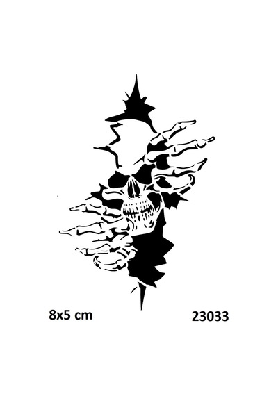 Airbrush Tattoo Kuru Kafa Saldırısı Yapışkanlı Stencil Süsleme Ve Boyama Kalıbı