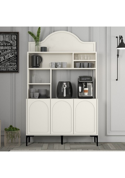 Lyon Kahve Köşesi 120cm - Krem / Siyah