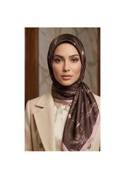 Sisley İpek Saten Eşarp-asm2032 Bordo