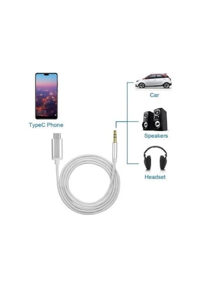Type C To 3.5 Mm Aux Dönüştürücü, Tip C To Aux Çipli Adaptör