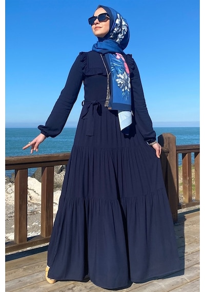 Rabia Şamlı Bade Elbise Lacivert