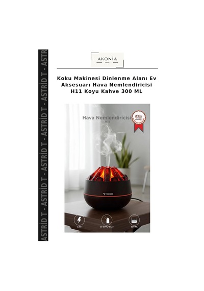 Koku Makinesi Dinlenme Alanı Ev Aksesuarı Hava Nemlendiricisi H11 Koyu Kahve 300 Ml
