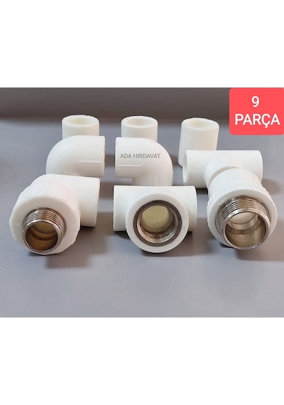Pvc Boru 20 1/2 Pprc Kalorifer Doğalgaz Su Tesisatı Bağlantı Parçaları Seti 9 Parça