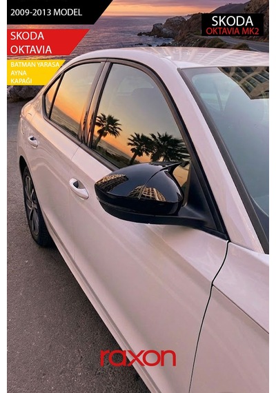 Skoda Octavıa Mk2 2009-2013 Batman & Yarasa Ayna Kapağı Parlak Piano Black Sport