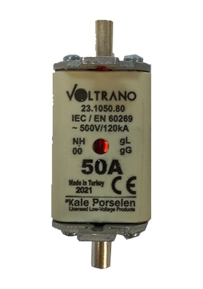 Voltrano Kale Porselen 50a 00 Boy Bıçaklı Sigorta Buşonu Nh00