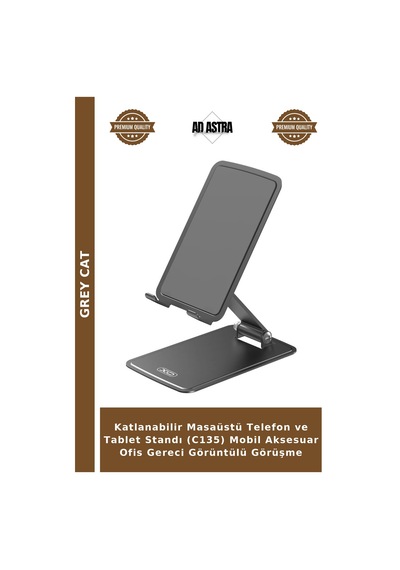Katlanabilir Masaüstü Telefon Ve Tablet Standı C135 Mobil Aksesuar Ofis Gereci Görüntülü Görüşme