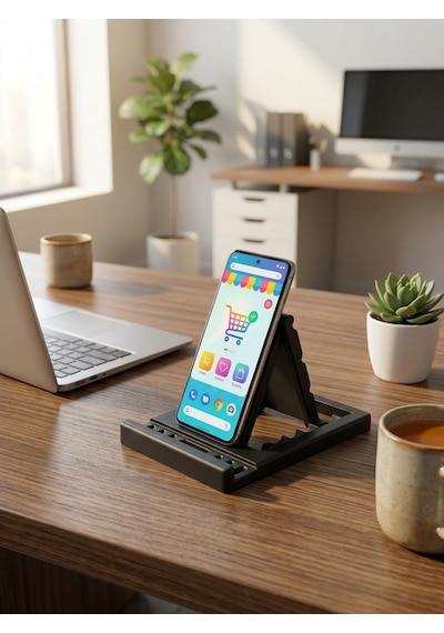 Katlanabilir Masaüstü Telefon Ve Tablet Standı-kademeli Açı Ayarlı Tutucu Kırmızı