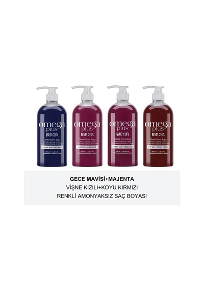 Bad Girl Çok Sevilen Set Gece Mavisi+majenta+vişne Kızılı+koyu Kırmızı Amonyaksız Renkli Saç Boyası