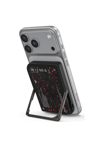 Skinarma Vektor Kablosuz Powerbank Ve Pd Hızlı Şarj Özellikli Metal Stand 15w 5000mah Siyah-kırmızı Siyah - Kırmızı