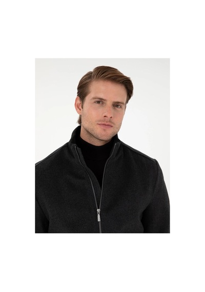 Pierre Cardin Erkek Mont %52 Yün Kapüşonsuz Ve Düz Desen 2039525 Antrasit