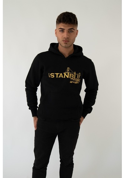 Istanbul Mafıa Kapşonlu Siyah Unisex Sweatshirt Hoodie Polar