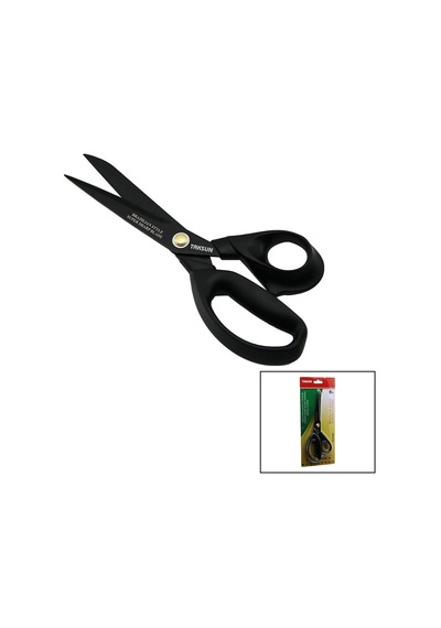Brezilya Stili Terzi Makası Siyah - Yapışmaz Ergonomik Sap Gl-606 9 İnç 1/4 Bx40 10
