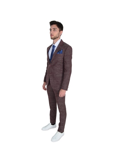 Cengiz İnler Kumlu Desen Yelekli Erkek Takım Elbise 001
