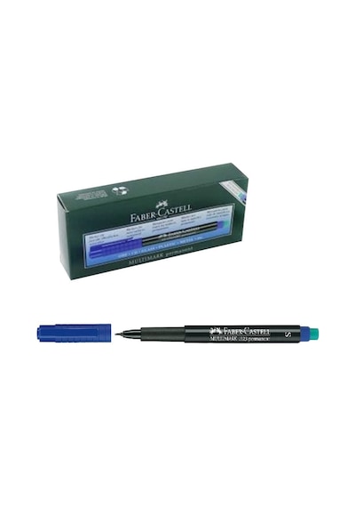 Faber-Castell Mavi S Permanent Asetat Kalemi Cd Kalemi 10 adet Mavi