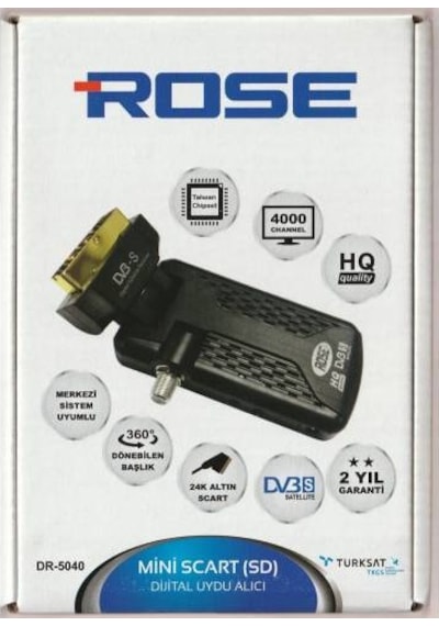 Rose Dr 5040 Skart Mini Scart Girişli Uydu Alıcısı