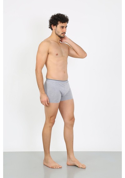 İbrahim Burak Etiler Collection Moda Çizgi Erkek Pamuk Likralı Boxer Gri 40133