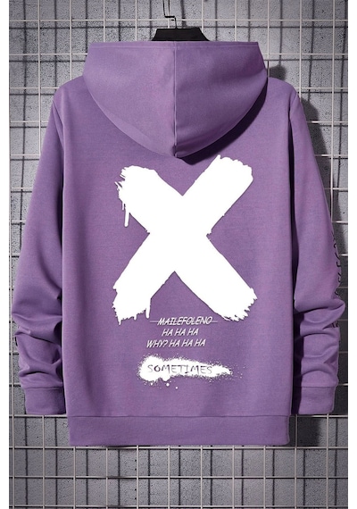 Uyguntarz Unisex Sometimes X Baskılı Sweatshirt Lila