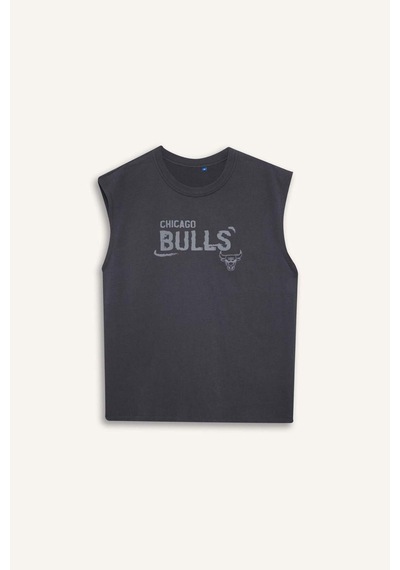 Defacto Nba Chıcago Bulls Oversıze Baskılı Bisiklet Yaka Atlet G0911ax26smar214 Antrasit-ar214