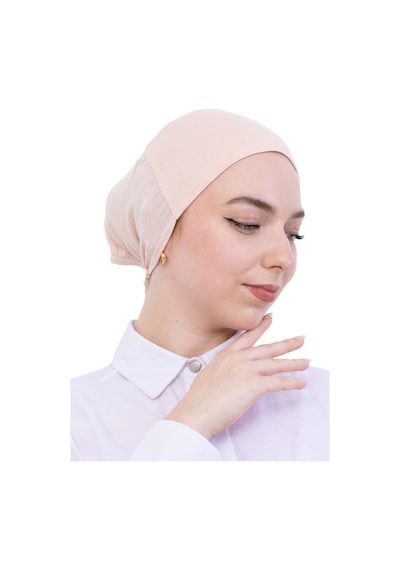 Modish Group Pratik Bone Pamuklu Tesettür İç Bone, Başörtüsü İçin Hazır Viskon Şapka, Namaz Günlük Kullanım İçin Bej