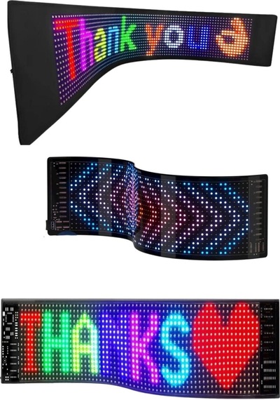 Bolsat Pixel Led Panel 16x192led 19x176cm Dijital Ekran Yazı Ve Animasyon Bantlı Bluetooth